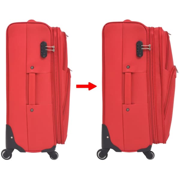 Resväskor 3 st röd soft case