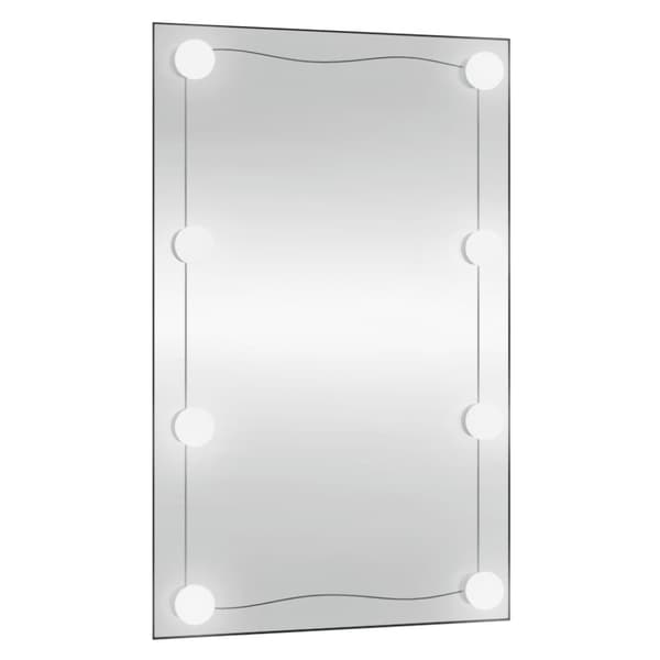 Väggspegel med LED-belysning 40x60 cm glas rektangulär