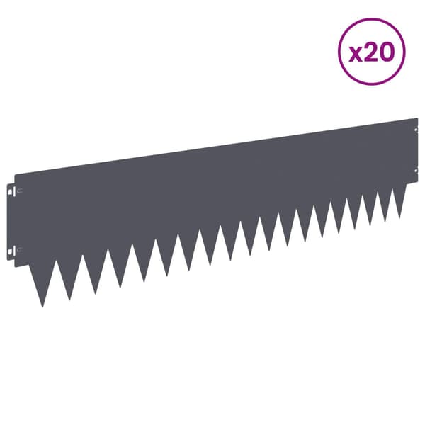 Kant för gräsmatta 20 pcs 103 x 25 cm metall Antracit