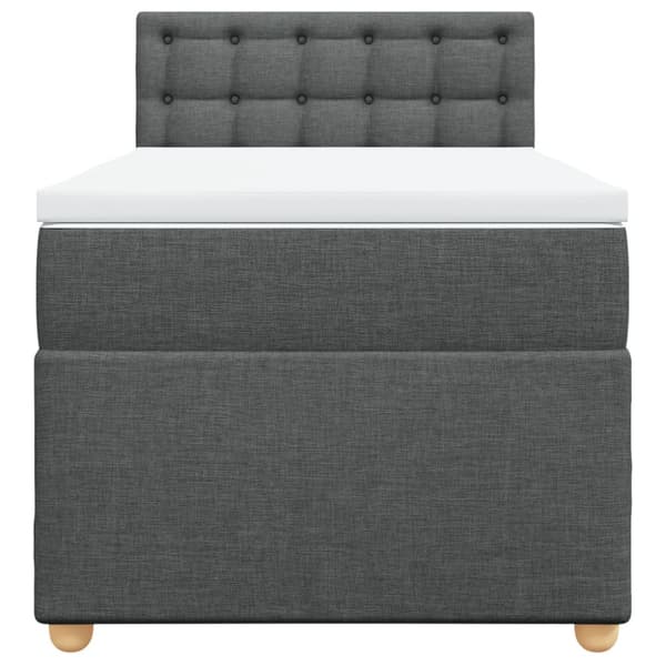 Ramsäng med madrass mörkgrå 80x200 cm tyg