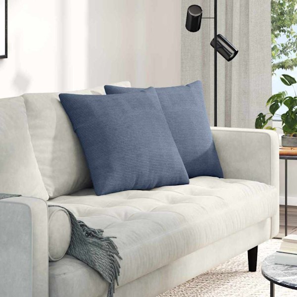 Sofakuddar 2 pcs Blå 50 x 50 cm Kordread tyg