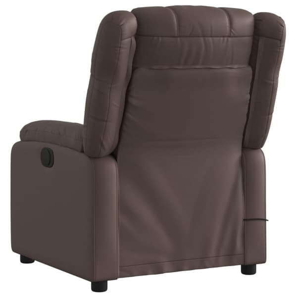 Massagefåtölj brun konstläder