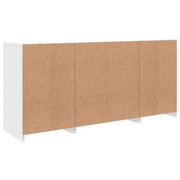 Skänk med LED-belysning vit 142,5x37x67 cm