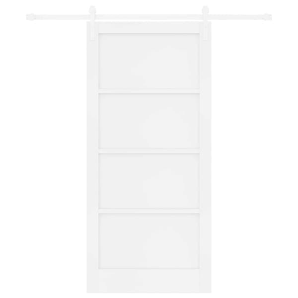 Skjutdörr 93 x 202 cm Konstruerat trä Vit