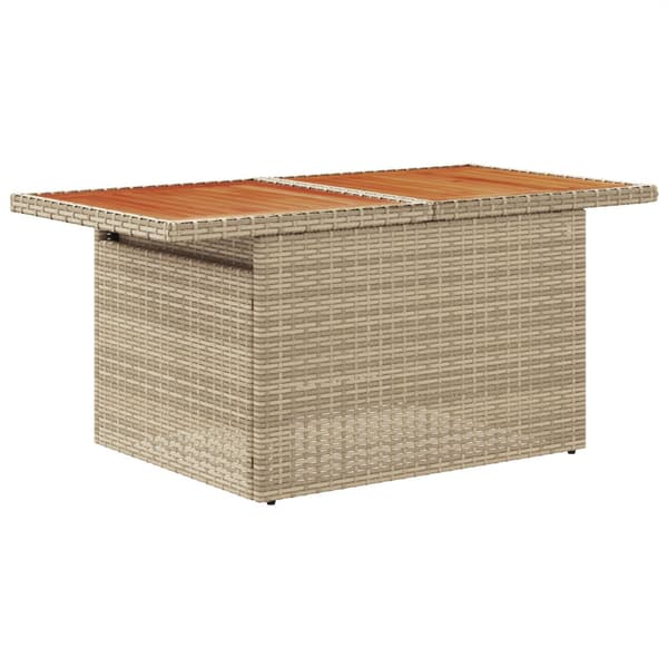 Trädgårdsoffset 6 st Beige Poly rattan