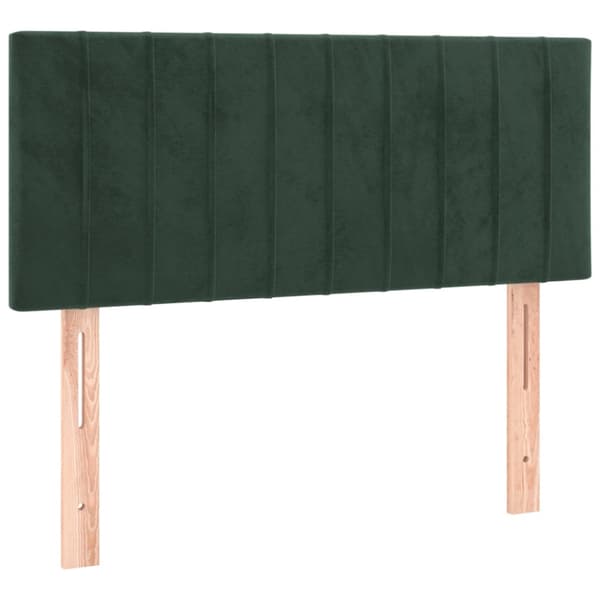 Ramsäng med madrass mörkgrön 90x190 cm sammet