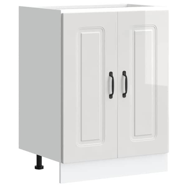 Diskbänk underskåp högglans vit 60x46x81,5 cm konstruerat trä