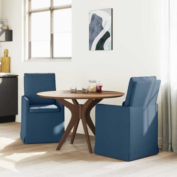 Matstolar 2 pcs Blå 57 x 67 x 98 cm tyg