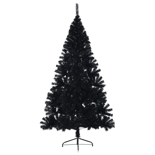 Konstgjord Förbelyst Julgran Svart 210 cm PVC