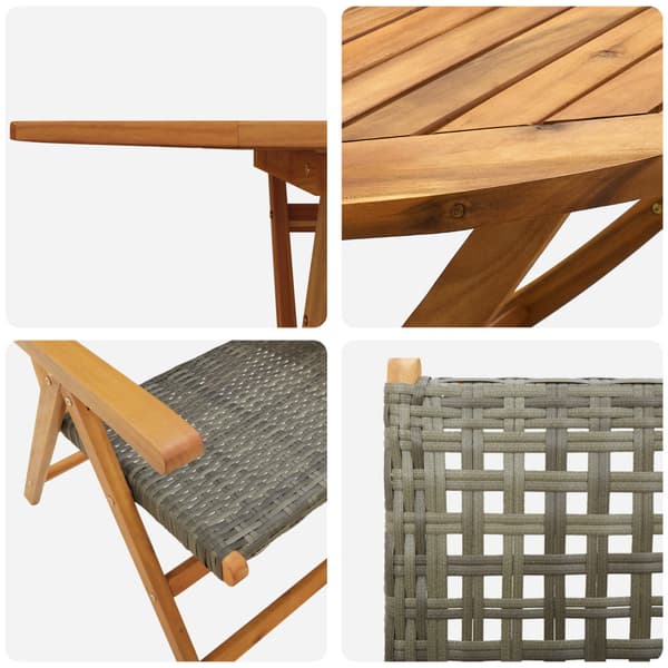 Trädgårdsmöbelset 7 pcs Grå Massivt Akaciaträ