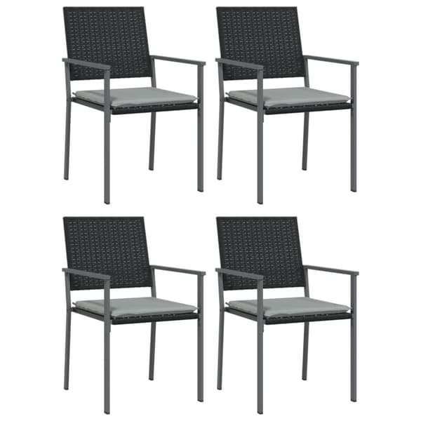 Matgrupp för trädgården dynor 5 delar konstrottning & stål