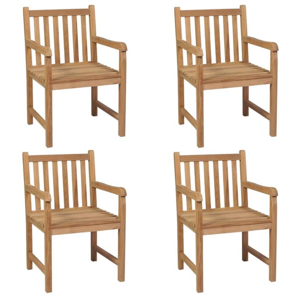 Trädgårdsstolar med gröna dynor 4 st massiv teak