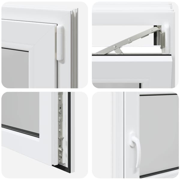 Källarfönster RISOR Vit 100 x 60 cm PVC och glas