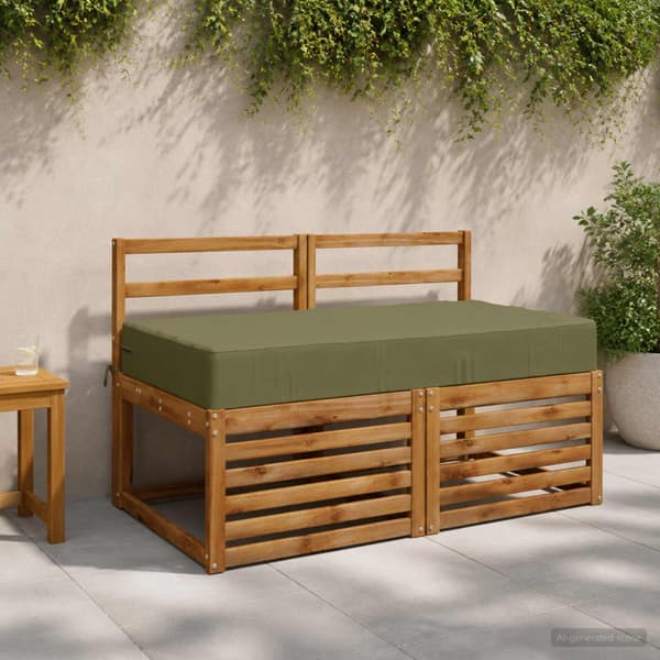 Sittkudde SOEST 100% Polyester Olivgrön 120 x 60 x 15 cm