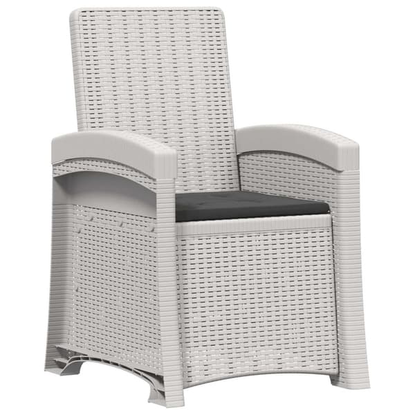 Reclining gardenstol i rottinglook 2 pcs Vit och antracit PP
