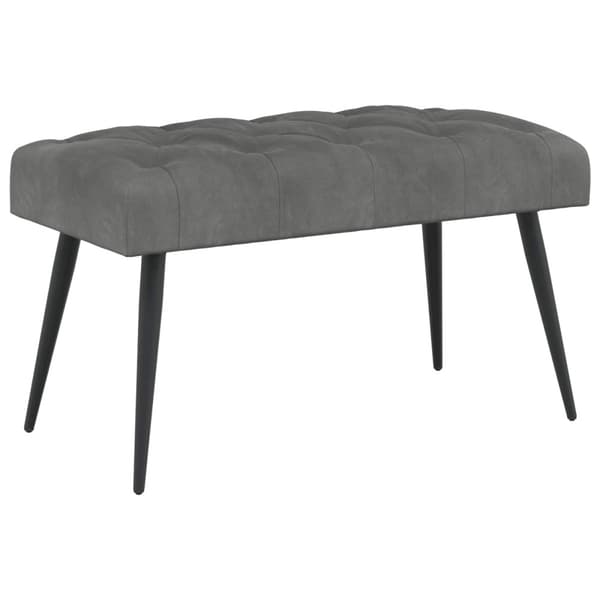 Bänk med knappar Mörkgrå 80 x 40 x 46 cm Sammet