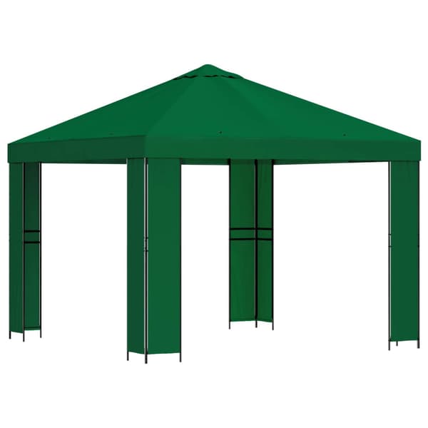Paviljong 3 x 3 m Grön Polyester och Stål 190