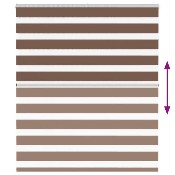 Rullgardin zebra brun 120x150 cm tyg bredd 115,9 cm polyester