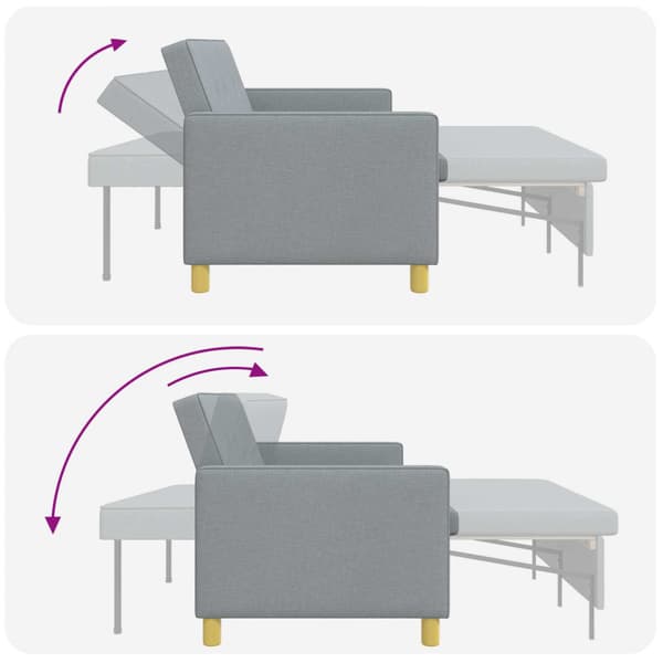 Pull Out Sofa Bed Ljusgrön Tyg