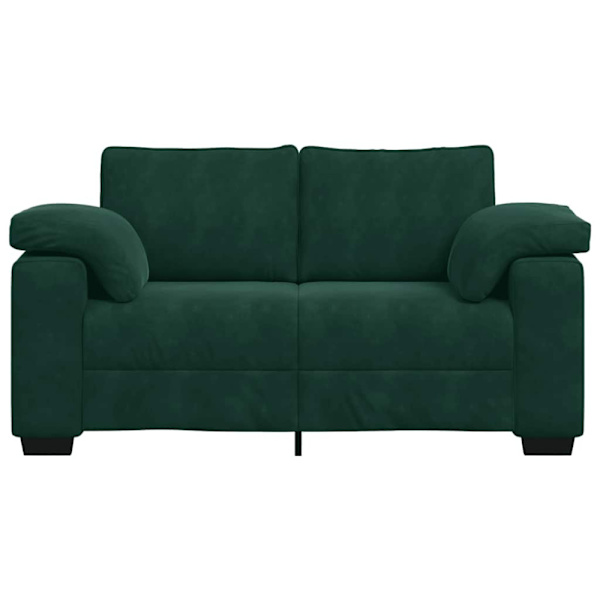Tvåsitssoffa mörkgrön 160x77x82 cm sammet