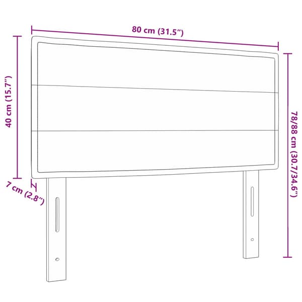 Huvudgavel Mörkgrå 80 cm tyg