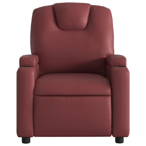 Reclinerfåtölj vinröd konstläder