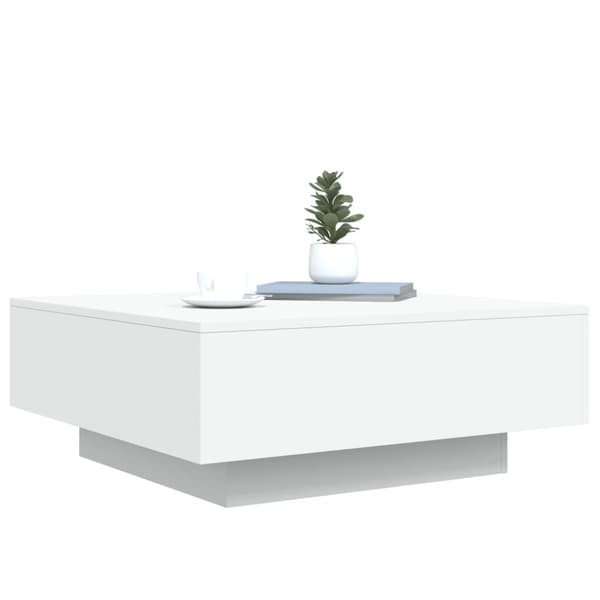 Soffbord vit 80x80x31 cm konstruerat trä