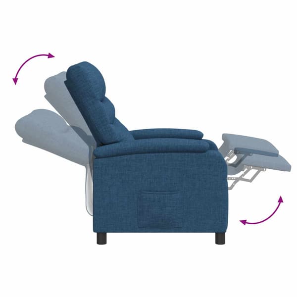 Recliner Blå Tyg