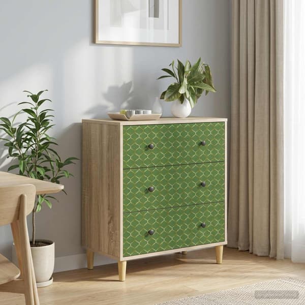 Kommode GELEEN Smaragd geometriskt mönster 66 x 36,5 x 75 cm