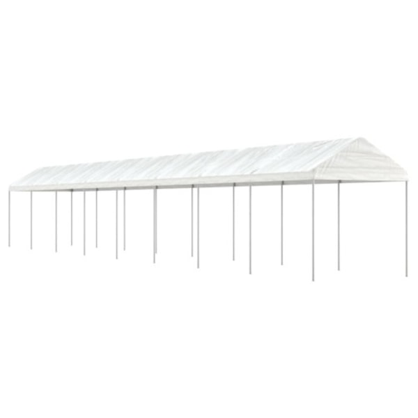 Paviljong med tak vit 17,84x2,28x2,69 m polyeten