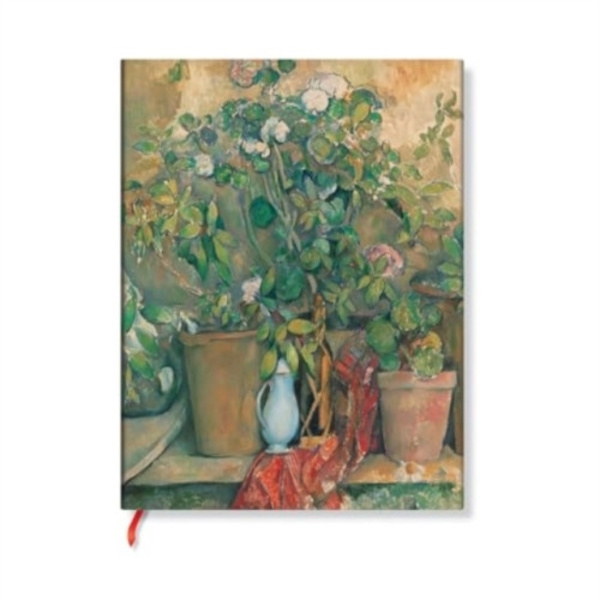 Cezanne’s Terracotta Pots and Flowers Midi Unlined Hardback Journal (Elastic Band Closure) (inbunden, eng)