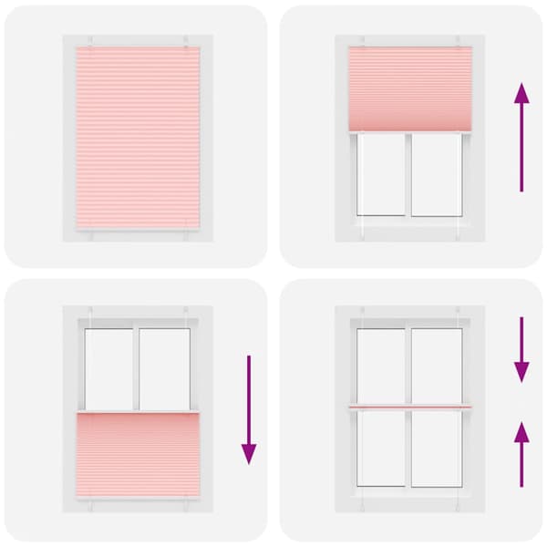 Plisserad persienn rosa 85x100 cm tyg bredd 84,4 cm polyester