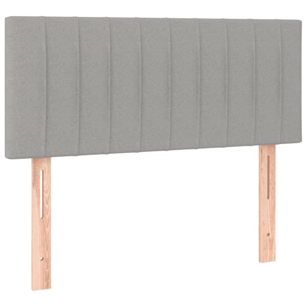 Ramsäng med madrass ljusgrå 90x190 cm tyg