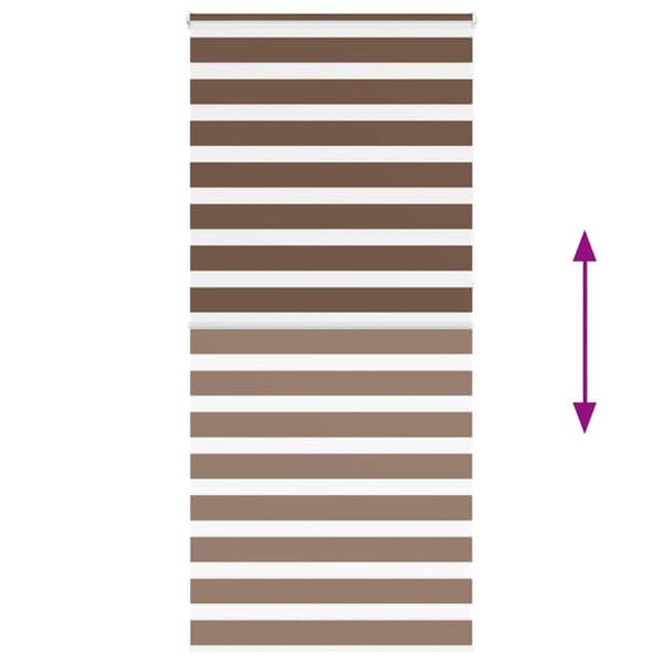 Rullgardin zebra brun 115x230 cm tyg bredd 110,9 cm polyester