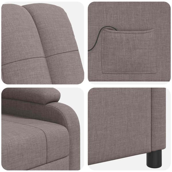 Massagefåtölj Taupe Tyg