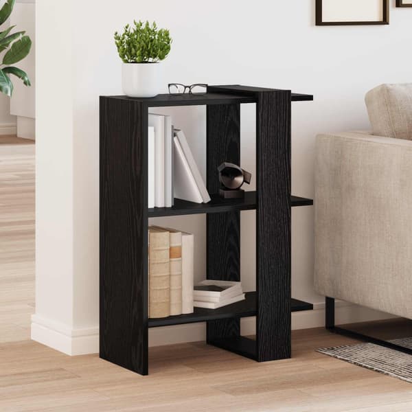 Hyllsystem Svart Ek 52 x 25 x 71,5 cm Konstruerat trä