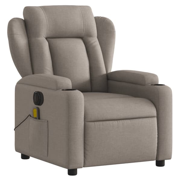 Elektrisk massagefåtölj taupe tyg