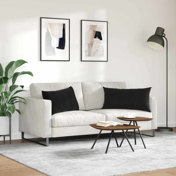 Sofakuddar 2 pcs Svart 80 x 40 cm Kordread tyg
