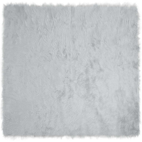 Fuskfäll matta TAFALLA Grå 120 x 120 cm Polyester