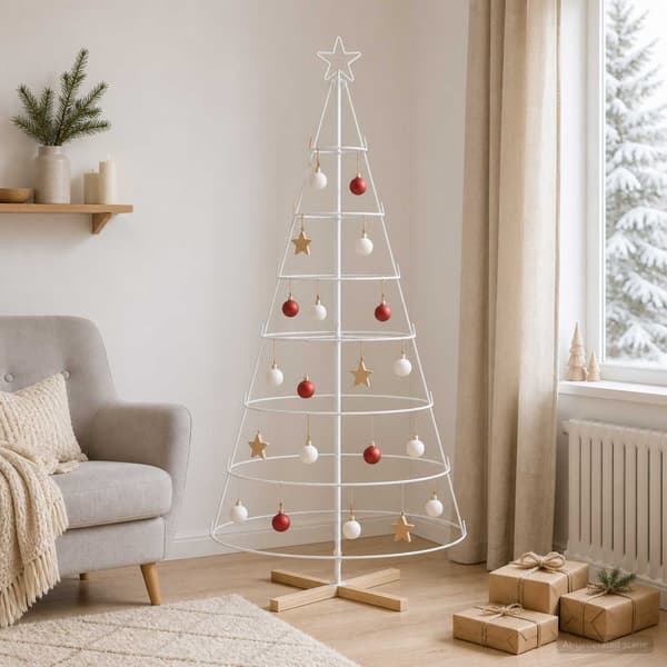 Julcone-träd KUOPIO 180 cm Stål Vit