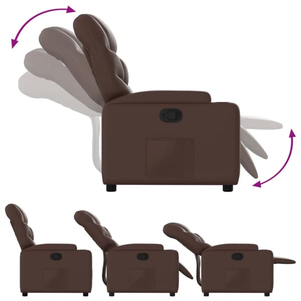 Reclinerfåtölj brun konstläder