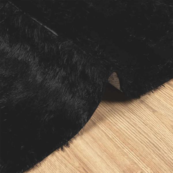 Ryamatta med lång lugg NAVARRA svart 130x200 cm polyester