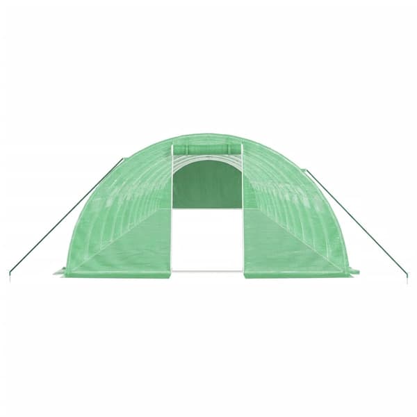 Växthus med stålram grön 48 m² 12x4x2 m