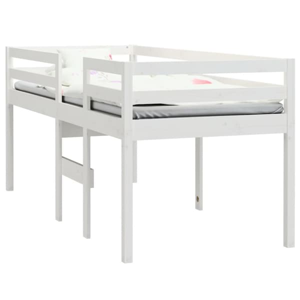 hög sovbädd vit 75x190 cm massivt trä furu