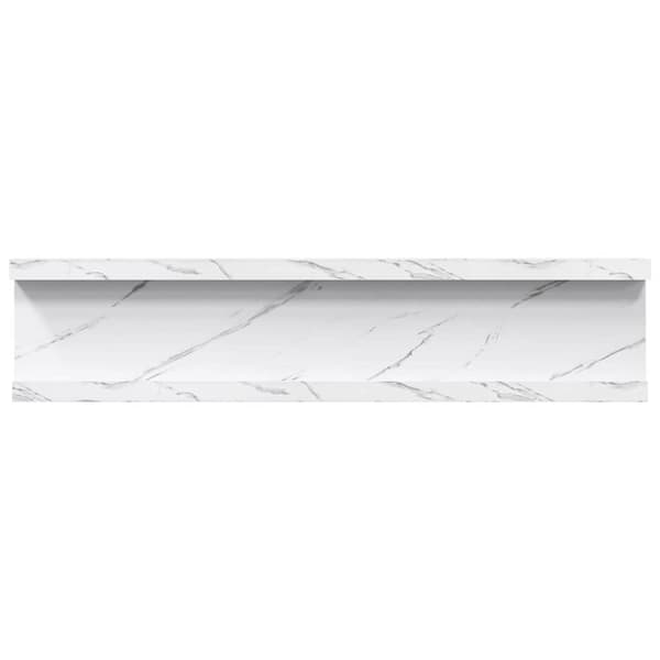 Vägg hylla 4 pcs Vit marmor 40 x 9 x 3 cm Konstruerat trä