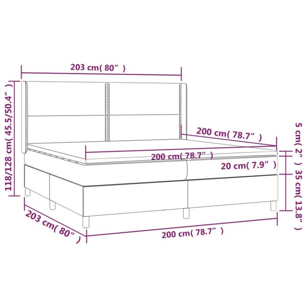 Ramsäng med madrass ljusgrå 200x200 cm tyg