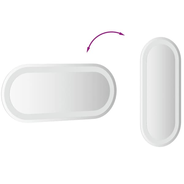 Badrumsspegel LED 60x25 cm oval