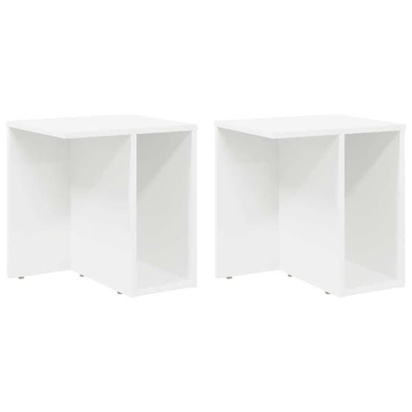 Sidobord 2 pcs Vit 37 x 32 x 40 cm Konstruerat trä