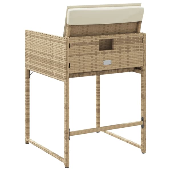Trädgårdsstolar med dynor 4 st beige konstrotting