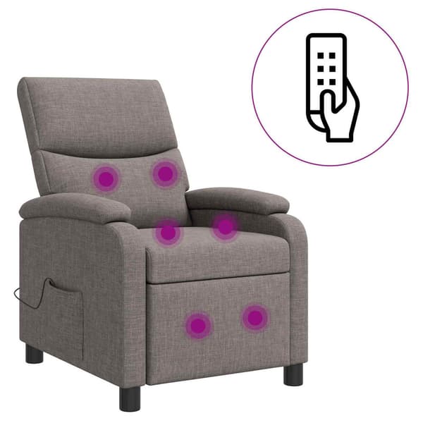 Massagefåtölj Taupe Tyg